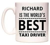 WeDoMugs Richard is The World's Best Taxi Driver 11oz Ceramic Coffee Tea Gift Mug Cup