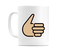 WeDoMugs Thumbs Up: Medium-Light Skin Tone Emoji 11oz Ceramic Coffee Tea Gift Mug Cup