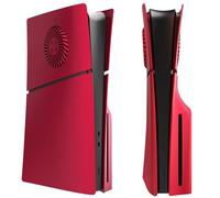 Wedorat FacePlates for PS5 Slim Disc Edition Cover Plate for PS5 Slim with Cooling Vents ABS Anti-Scratch Dustproof Protective Shell Replacement Face Plate for Playstation 5 Slim Accessories Red