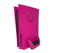 Wedorat PS5 Plate Cover Case Faceplate Cooling Version Skin for P5 Disc Edition Upgraded Turbo Vents Replacement Side Plate Hard Shockproof ABS Anti-Scratch Nova Pink