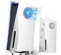 Wedorat PS5 Plate Cover Case PS5 Faceplate Cooling Version Skin for Playstation 5 Disc Edition Upgraded Turbo Vents PS5 Replacement Side Plate Hard Shockproof ABS Anti-Scratch PS5 Plate Cooling White