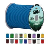 Wedotu 2mm Micro Paracord - Thin Braided 270lb Strength 3-Strand Parachute Cord, 165FT/50M Spool | Versatile Utility Rope for Camping, Hiking, Outdoor Adventures & DIY Projects,Colonial Blue