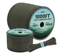 Wedotu-750LB Paracord Rope-100ft/500ft/1000ft-4MM-9 Strand Parachute Spool Cord Ideal for Military Nylon String, Camping,Survival Paracord Bracelet kit,DIY Projects,Hiking,Fishing-Army Green,1000ft