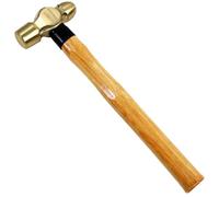 WEDOWELL Brass Ball Peen Hammer 1/2lb,Ball Pein Hammer with Wooden Handle,Length 300mm,Corrosion Resistant,One-time Die-forged,DIN Standard