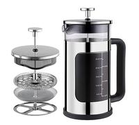 wedrink 1000ml/34oz Cafetiere French Press 8 Cups, Coffee Maker with Stainless Steel Filter, Double Protection Portable Coffee Pot with Heat Resistant Glass for Caming Travel