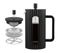 wedrink French Press Coffee Maker Cafetiere 1000ml/34oz French Press Caffettiera Brewer Tea Maker with Heat Resistant Borosilicate Glass Stainless Steel Filter Black