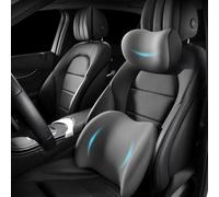 WEDSLK Car Headrest & Lumbar Support Cushion for Suzuki Jimny JB64/JB74, Memory Foam Car Seat Headrest and Lumbar Support Cushion for Neck,Grey-Headrest and Lumbar Cushion
