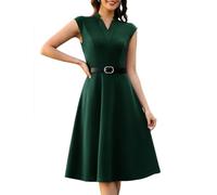 WedTrend Cocktail Dress Elegant Rockabilly Dresses 50s Vintage A Line Swing Dress with Pockets WTP30017DarkGreenXL