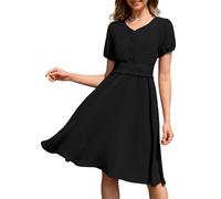 WedTrend Cocktail Dress Ladies Elegant Rockabilly Dresses 50s Vintage A Line Swing Dress with Pockets WTP30022BlackS