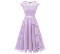 WedTrend Lavender Homecoming Dress Women's Short Sleeve Bridesmaid Dress A Line Cocktail V Neck Short Prom Dresses Flowly Formal Dresses for Wedding Guest, Graduation, Birthday WT0212Lavender2XL