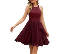 WedTrend Teens Bridesmaid Dress, Short Prom Dress Halter Semi Formal Dress for Special Occasion, Cocktail Dresses for Women 2024 WT0213BurgundyXL