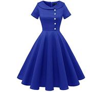 WedTrend Women's 1950s Vintage Audrey Hepburn Style Cocktail Swing DressesRoyalBlue S