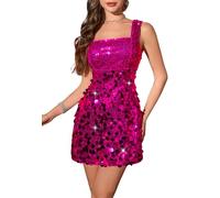 WedTrend Womens Sparkly Dresses for Women Short Sequin Dress Glitter Dress Bodycon Mini Cocktail Party Sparkle Prom Dresses for Teens WTS6009Fuchsia2XL