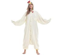 Weduspaty Adult Animal Onesie Pajamas, Halloween Costumes Chicken Unisex Animal Costume One-Piece Pajamas Cosplay for Halloween M