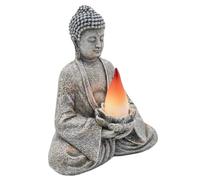 Weduspaty Buddha Statue with Lotus Solar LED Light, Garden Buddha Statue Outdoor, Waterproof Resin Buddha Decor for Zen Meditation Spiritual Room Backyard, Garden Buddha Statue Outdoor