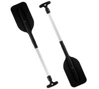 Weduspaty Canoe Paddle, 2 PCS Kayak Paddle Telescoping Kayak Paddles with Plastic Blades Canoe Paddle T-Handle Boat Paddle Portable Boat Oars for Canoes, Inflatable Boats, Emergency Boats Black