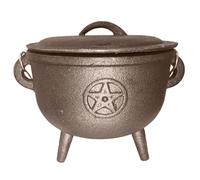 Weduspaty Cauldron Cast Iron Witchcraft, Cauldron Pentagram Black Cast Iron Witches Cosplay with for Home