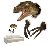 Weduspaty Dinosaur Head Wall Mount 3D Dinosaur Wall Art Sculpture Wall-Mounted Resin Dinosaur Statue Dinosaur Bedroom Accessories for Home, Taxidermy