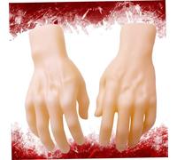 Weduspaty Fake Hand, Halloween Hands Left and Right Spooky Vinyl PVC Fake Hand Scary Realistic Hands Bloody for Haunted House Props Halloween Decoration for Home