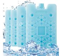 Weduspaty Freezer Packs, Ice Pack 4Pcs 16x4x0.7in Long-lasting Cooling Reusable Slim Freezer Packs Light Green Slow Melting Cooler Shock Ice for Lunch Boxes or Coolers for Outdoors