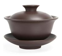 Weduspaty Gaiwan Teacup 5oz Zisha Purple Clay Chinese Tea Cup 3.9x3.2 Kungfu Tea Bowl with Lid and Saucer Traditional Gaiwan Tea Cup, Gaiwan Tea Cup