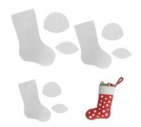 Weduspaty Handmade Christmas Stocking Template Set 3PCS 8/12/15inch Christmas Stocking Sewing Pattern Quilting Template for DIY Christmas Eve Socks