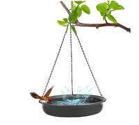 Weduspaty Hanging Bird Feeder, Bird Bath Hanging Bird Feeder 8.86 Inch Garden Wildbird Feeder Tray Plate Hanging Bird Water or Seed Tray for Outdoor Garden Black, Hanging Bird Bath