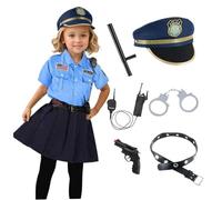 Weduspaty Kids Police Officer Costume, Kids Police Officer Costume for Girls Uniform Skirt Set Cop Uniform for S