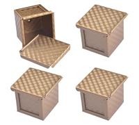 Weduspaty Loaf Pan With Lid, Pullman Loaf Pan with Lid 4Pcs Cube Bread Loaf Pan Non Stick Bread Baking Pan 2.4x2.4'' Corrugated Mini Loaf Pans with Bottom Vent Holes Rolled Edged Toast Mold Box