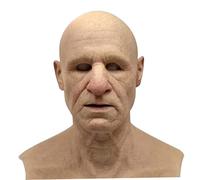 Weduspaty Old Man Mask, Realistic Halloween Masks Latex Full Head Mask Human Wrinkle Face Mask for Halloween Masquerade Party