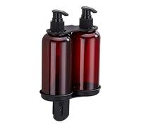 Weduspaty Shower Gel Holder, Wall Mounted Shampoo and Conditioner Dispenser Holder Soap Bottle Holder for Double 300ML Shower Dispenser Stainless Steel Rack for Bathroom with Screws (Black)