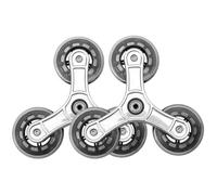 Weduspaty Stair Climbing Wheels 2Pcs Triangular Stainless Steel Caster Wheels Replacement Heavy Duty Rotatable Quiet Casters for Shopping Bag Trolley Cart