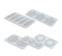 Weduspaty Tuille Molds, Tuile Mould, 5PCS Leaf Silicone Mold in Different Shape 3D Hollow Leaves Shape Baking Molds No-Stick Pastry Molds for DIY Baking Fondant Chocolate Party Dessert Cake Decor