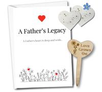 Wee Blau Doag Remembrance Father Memorial Condolence Card Set | Plantable Seeded Heart Eco-Friendly Grief Support Gift | Sympathy Gift for Loss of Dad | 4-Piece Fathers Day in Heaven Bundle