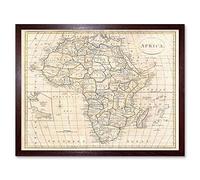 Wee Blue Coo 1799 Clement Cruttwell Map Africa Vintage Art Print Framed Poster Wall Decor 12X16 Inch
