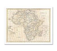 Wee Blue Coo 1799 Clement Cruttwell Map Africa Vintage Art Print Framed Poster Wall Decor 12X16 Inch