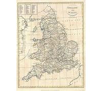 Wee Blue Coo 1799 Clement Cruttwell Map England Vintage Art Print Poster Wall Decor 12X16 Inch