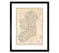 Wee Blue Coo 1799 Clement Cruttwell Map Ireland Framed Wall Art Print