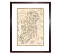 Wee Blue Coo 1799 Clement Cruttwell Map Ireland Vintage Art Frame Framed Wall Art Print