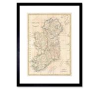 Wee Blue Coo 1799 Clement Cruttwell Map Ireland Vintage Art Print Frame F12X001