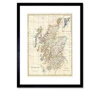 Wee Blue Coo 1799 Clement Cruttwell Map Scotland Vintage Art Frame Framed Wall Art Print