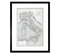 Wee Blue Coo 1845 Chambers Map Ancient Italy Italyancient Chambers 1845 Framed Art Print Picture & Mount F12X004