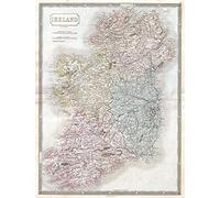 Wee Blue Coo 1850 Hall Map Ireland Vintage Art Print Poster Wall Decor 12X16 Inch