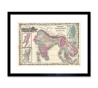 Wee Blue Coo 1862 Johnson Map India And Southeast Asia Framed Wall Art Print