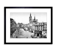 Wee Blue Coo 9x7 '' ABERDEEN CASTLE STREET SCOTLAND OLD BW PHOTO FRAMED ART PRINT F97X032