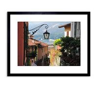Wee Blue Coo 9x7 '' BELLAGIO LAKE COMO ITALY STREET SCENE PHOTO FRAMED ART PRINT F97X194