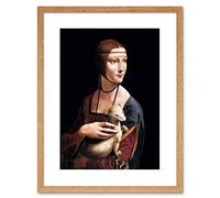 Wee Blue Coo 9x7 '' DA VINCI LADY ERMINE CECILIA GALLERANI FRAMED ART PRINT F97X478