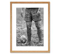 Wee Blue Coo 9x7 '' DT BALL RUGBY MUD BOWL FRAMED ART PRINT + PICTURE + MOUNT PHOTO F97X287