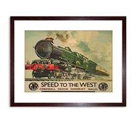 Wee Blue Coo 9x7 '' GWR RAILWAY TRAIN STEAM ENGINE CORNWALL WALES FRAMED ART PRINT F97X1242
