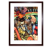 Wee Blue Coo 9x7 '' LAUTREC IN CIRCUS OLD MASTER PAINTING FRAMED ART PRINT F97X412
